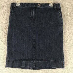 Ann Taylor Loft Jean Pencil Skirt Size 4 Dark Wash Denim
